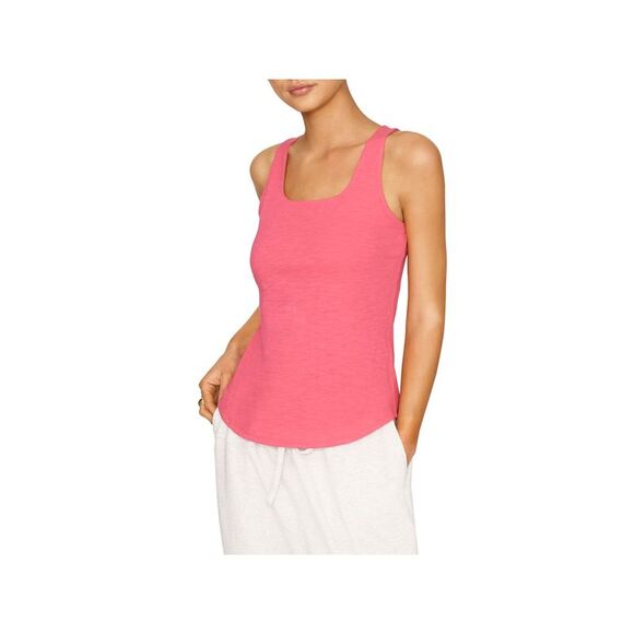 B NEW YORK Tops - B NEW YORK Womens Pink Fitted Built-in Shelf Bra Sleeveless Tank Top S